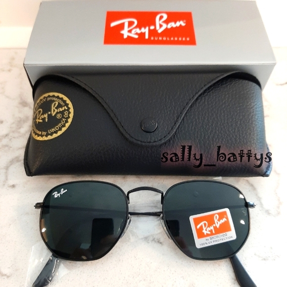 RayBan (Store Display) Hexagonal All Black RB3548 - Picture 3 of 12